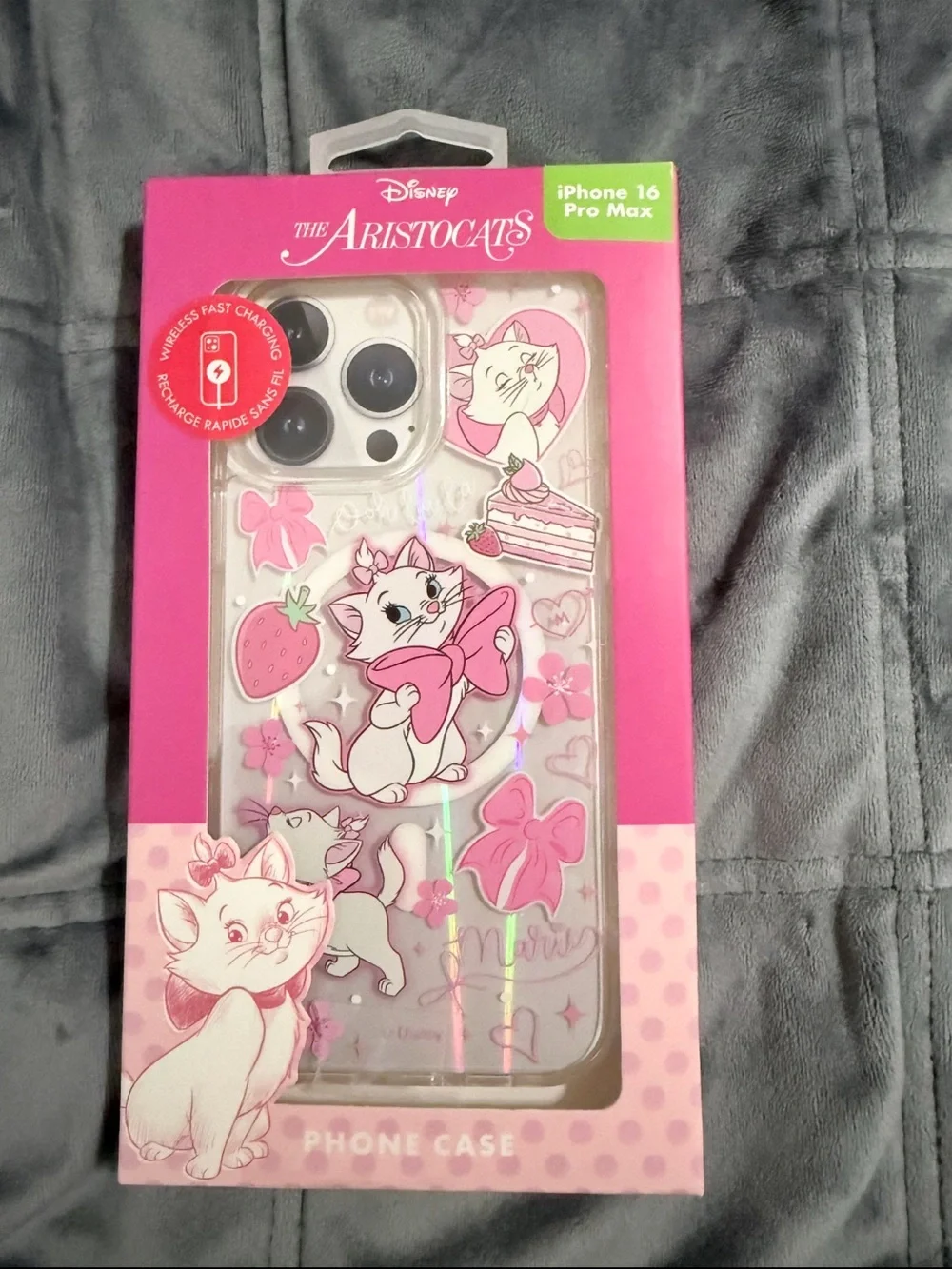 Disney The Aristocats Pink Clear iPhone 16 Pro Max Case with Character Art